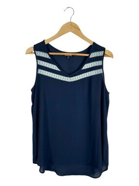 Papermoon Stitch Fix Sheydon Sleeveless Trim Detail Blouse Size XL